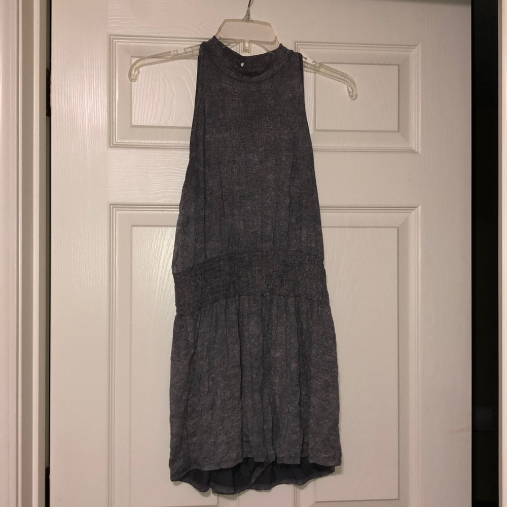 Gray high necked romper